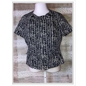 East 5th Petite jacket black & white Sz L